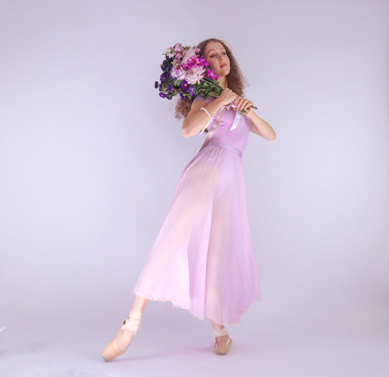 Pure Silk Chiffon Dance Rehearsal Skirt (Lavender Fog) available from Ma Cherie Dancewear Australia