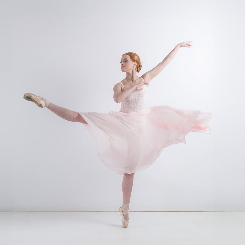 Long Pink Chiffon Rehearsal Dance Skirt - Ma Cherie Dancewear Australia