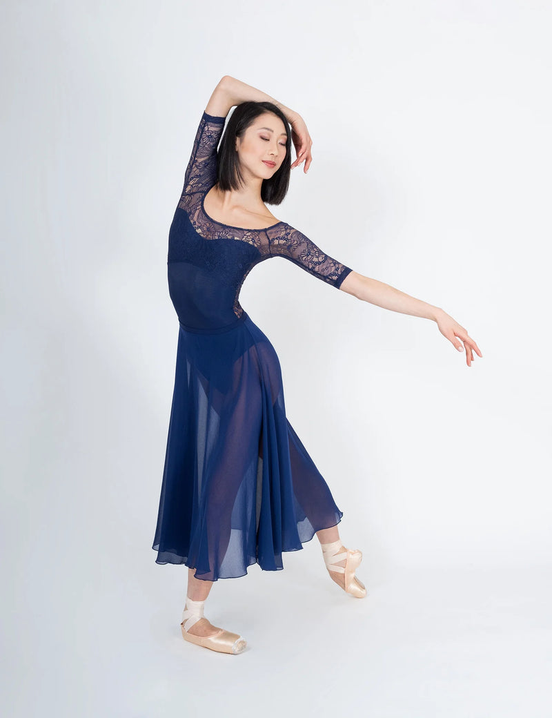Dellalo Blue Lace Afrodite leotard available from Ma Cherie Dancewear Australia