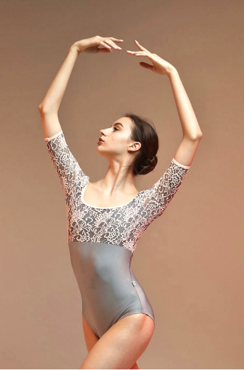 Silver Lace Dance Leotard from Olivine Wear available from Ma Cherie Dancewear Australia