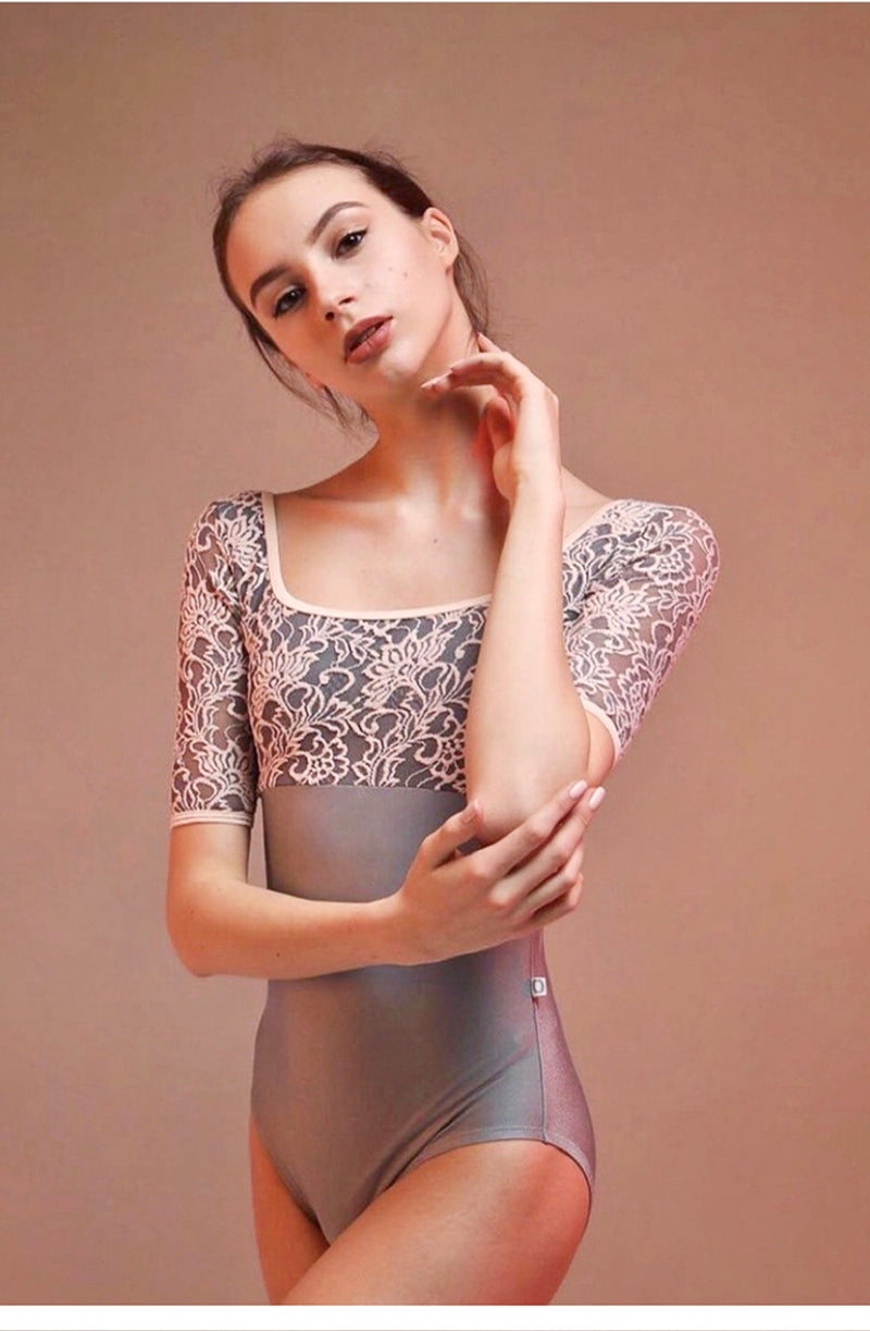 Silver Lace Dance Leotard from Olivine Wear available from Ma Cherie Dancewear Australia