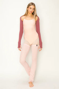 Bee Baby Pink Striped Leg Warmers from Aluvie Dancewear available from Ma Cherie Dancewear Australia