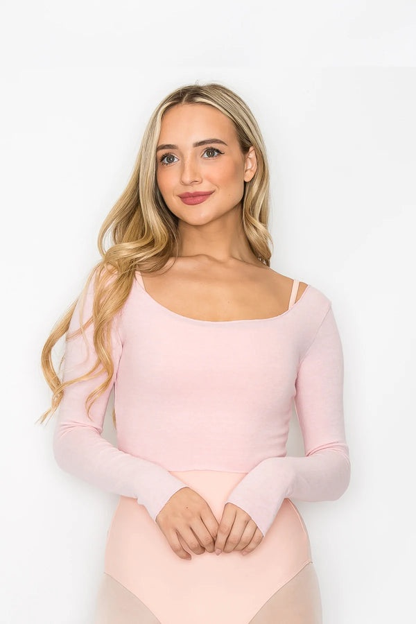 Dancer's soft pink crop top from Aluvie available from Ma Cherie Dancewear Australia
