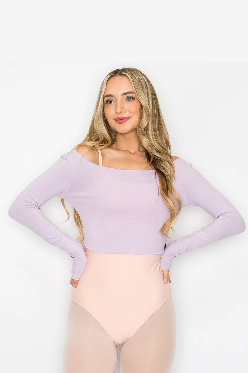 Dancer's lavender crop top from Aluvie available from Ma Cherie Dancewear Australia