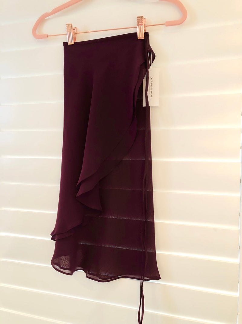 Sissone Burgundy Chiffon Wrap Skirt - Ma Cherie Dancewear