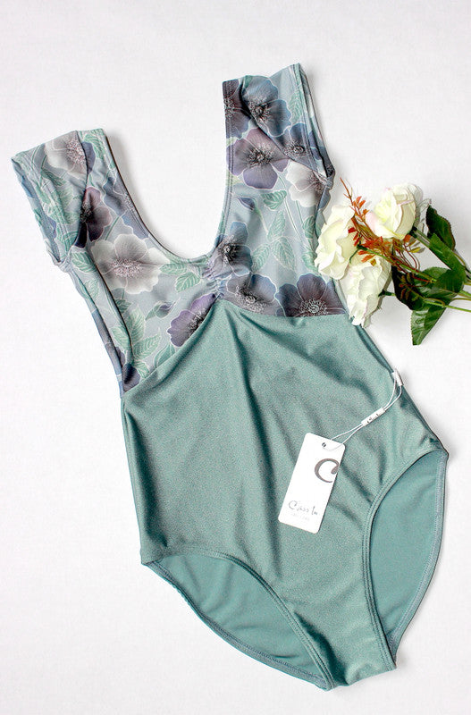 Floral Print Short Sleeve Leotard by Class In New York available from  Ma Cherie Dancewear Australia