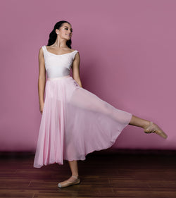 Pure Silk Chiffon Dance Rehearsal Skirt (Candy Pink) available from Ma Cherie Dancewear Australia