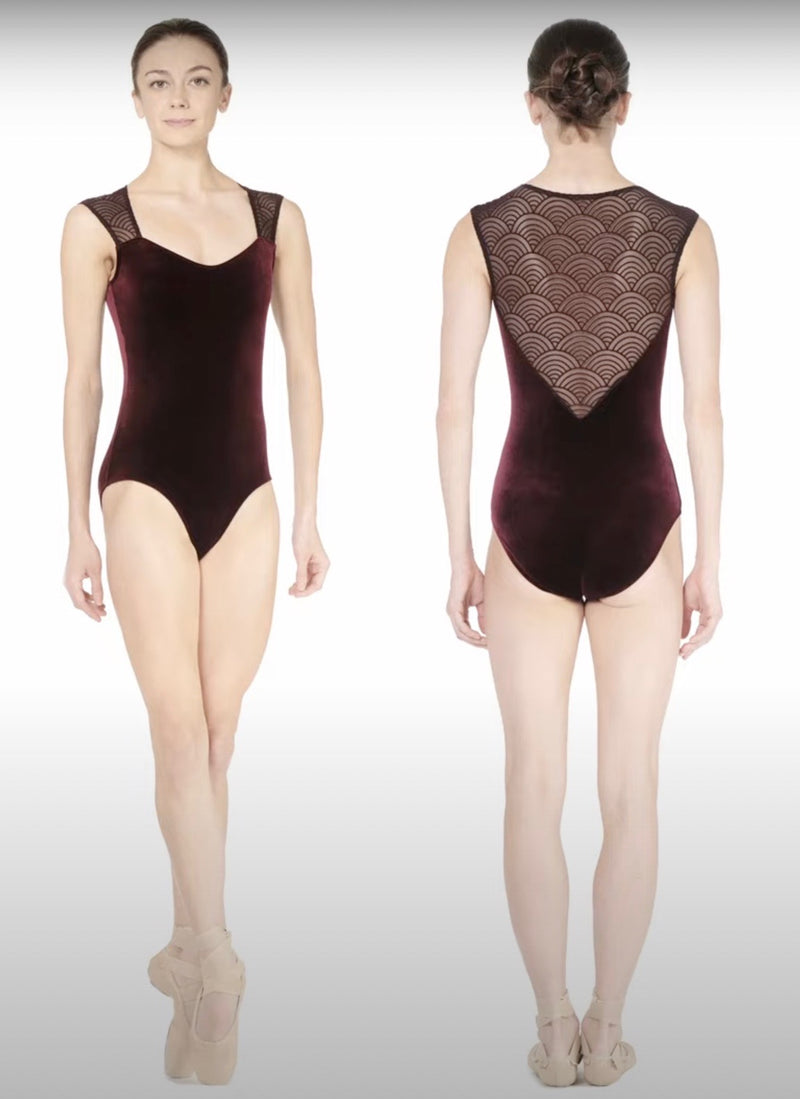 Daphne Burgundy Velvet Dance Leotard from Lulli Dancewear available from Ma Cherie Dancewear in Australia