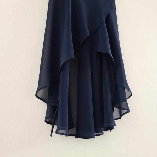 Navy Blue Chiffon Wrap Skirt Ma Cherie Dancewear