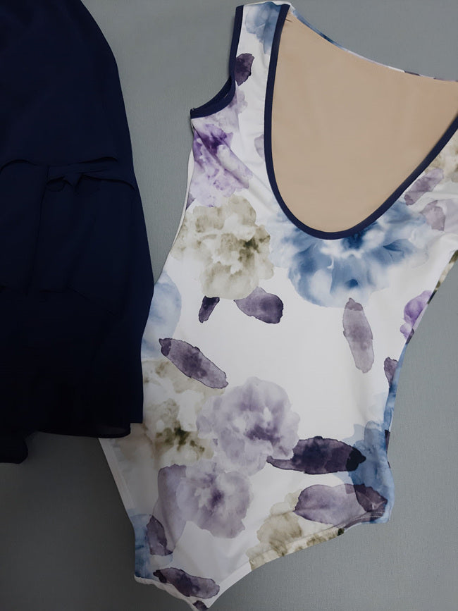 Sissone Wear Navy Floral Leotard - Ma Cherie Dancewear Australia