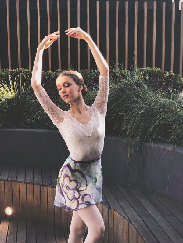 Lilac Fairy Chiffon ballet wrap skirt - Ma Cherie Dancewear Australia